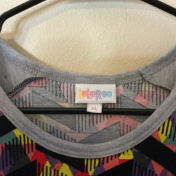 LuLaRoe Multicolor Geometric Long Sleeve Top - Picture 2 of 3